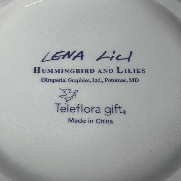 Lena Liu Hummingbird and Lilies Teapot Floral Porcelain with Lid Teleflora READ - Picture 7 of 12